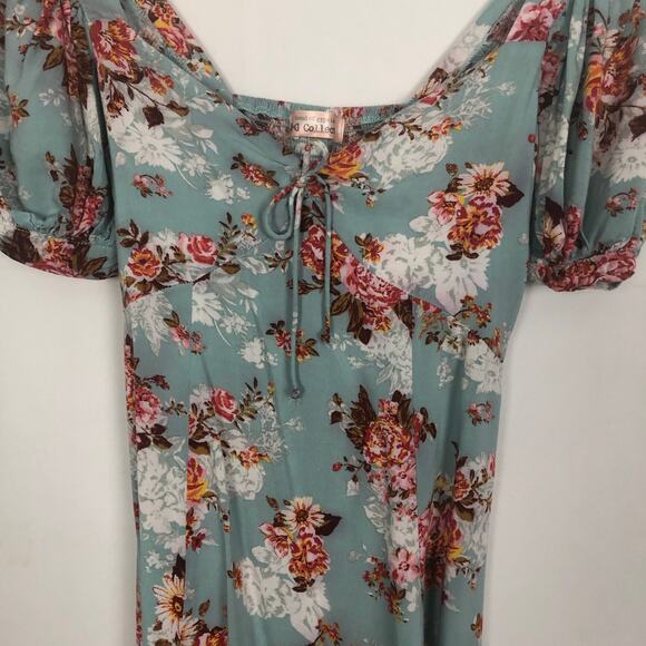 Band of Gypsy Womens Babydoll Mini Dress XS Floral Cottagecore Coquette Beachy - Picture 4 of 11